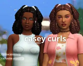 Casey Curls Collection (SleepingSims -  Female Hair, Updo, Afro, Hats, Watches, Rings, Jewelry)