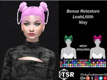 Bonus Retexture of Nixy hair by LeahLillith