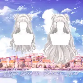 Space Bun Half Updo Long Wavy Hair for Female [MM]