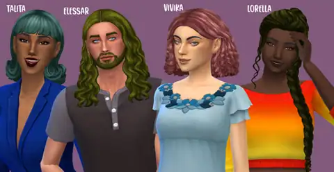 4 Laeska Hairs (+ Beard) Recolored in the AMPified Palette