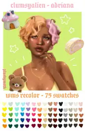 Adriana Hair Recolor & Split Dye Accessory - 75 Swatches, Base Game-Compatible