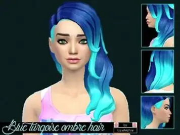 Blue turqoise ombre hair