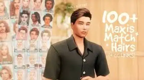 100+ Maxis Match Male Hairs (+ CC Links) | Patreon