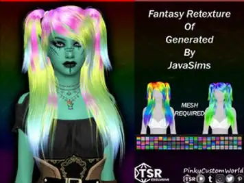 Fantasy Retexture of Generated hair by JavaSims
