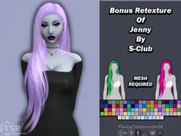 Bonus Retexture of Jenny hair by S-Club