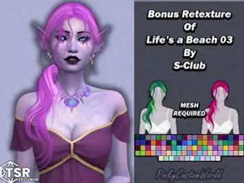 Bonus Retexture of Life's a beach 03 hair by S-Club