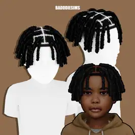 AlphaLocksTravis (Child Hair - Version  Alpha, Male Hair CC)