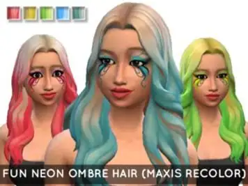 Fun Neon Ombre Hair (Outdoor Retreat Recolor)
