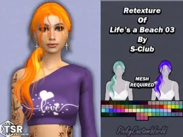 Retexture of Life's a beach 03 hair by S-Club