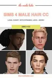 50+ BEST SIMS 4 MALE HAIR CC (SHORT, LONG, CURLY, AND LOCS MALE HAIR MODS!)  – @themodsbabe on Tumblr