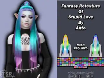 Fantasy Retexture of Stupid Love hair by Anto