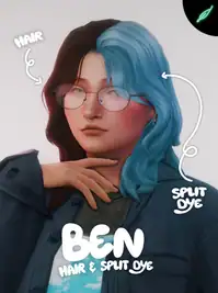 Ben's Hair & Split Dye by ThatOneGreenLeaf: Hairstyles for All Genders
