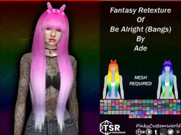 Fantasy Retexture of Be Alright (Bangs) hair by Ade