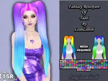 Fantasy Retexture of Taali hair by LeahLillith