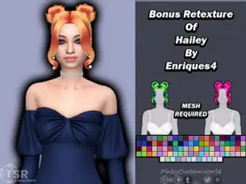 Bonus Retexture of Hailey hair by Enriques4