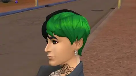 Sims 4 Two-tone Split Short Hair by LightningBolt