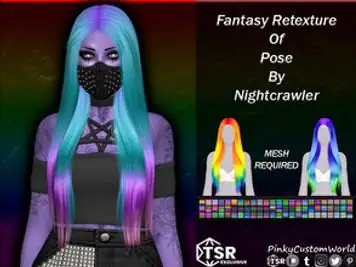 Fantasy Retexture of Pose hair by Nightcrawler