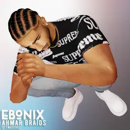 Ahmar Braids Unleashed (Ebonix Alpha Hair  - Male Hair CC)
