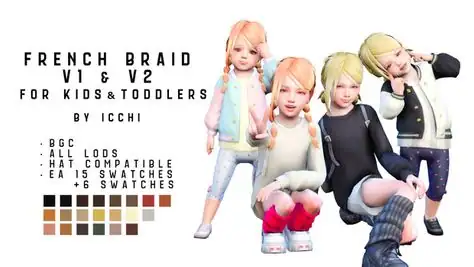 French braid V1＆V2 for kids ＆ toddlers