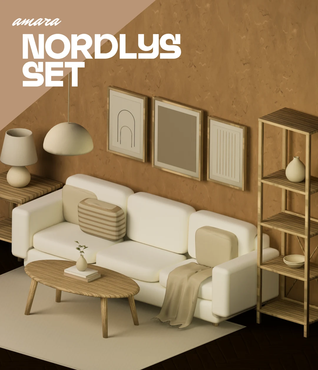NORDLYS Set by AMARA: Nordic furniture and decor for The Sims 4