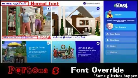 Sims 4 Override mod - Persona 5 Font replacement (unstable)
