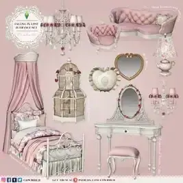 French Princess Bedroom Collection (Light / Furniture / Bed Accessories) [MM]
