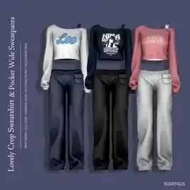 Chic Crop Sweatshirt & Comfy Wide-Leg Sweatpants for Women