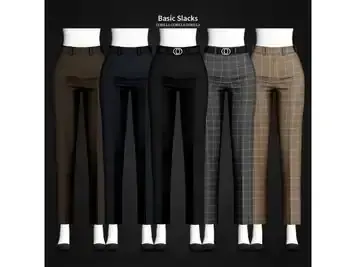 Gorilla3X Basic Slacks (Updated Female  Clothing Sets, Alpha CC, Pants & Accessories)