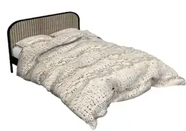 Boho Bliss: Nordica-Sims' Rattan Dream Bed (Chic Bedroom Furnishings)