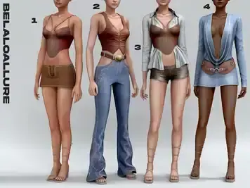 Bella's Ranch Raiment: Cowgirl Core CC by BelaloAllure (Chic Girls' Outfits & Dresses)