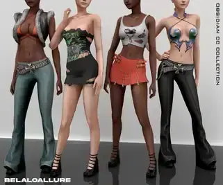 Obsidian Clothes Collection for Female (Dress/ Pants/ Crop Top/ Skirt/ Bra) [ALPHA]