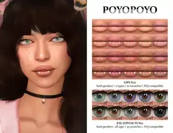 [poyopoyo] Makeup Set N16 \ Lips N22 (With fangs) \ Eye Contacts N12