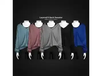 GorillaTripleV - Layered V-Neck Sweater  (Male Tops, AlphaCC, Clothing Sets)