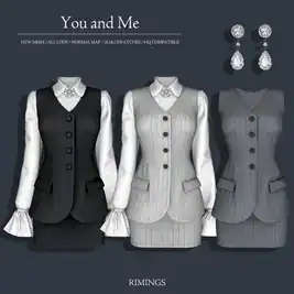 Rimings Ensemble - "You and Me"  (Outfits, Dresses, Sets, Alpha CC, Female Clothing & Accessories)
