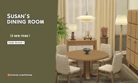 Susan Dining Room Set ( Chair/ Table/ Lamp/ Wallpaper/ Floor ) [MM]