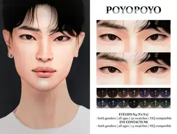 [poyopoyo] Eyelids N4 (ver1 \ ver2) | Eye Contacts N8 | Asian Set N2