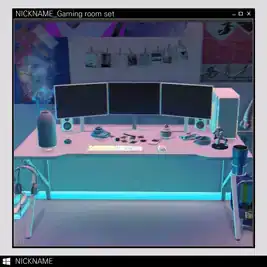 Gaming Room Furniture Pack (Table / Gaming PC / Desk / Headset / Humidifier / Speaker) [MM]