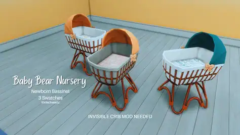 Baby Bear Nursery Newborn Bassinet (Invisible Crib mod required!)
