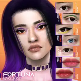 Female Vibrant Color Makeup Collection [Lashes / Eyeshadow / Lipstick / Liner) [Alpha]