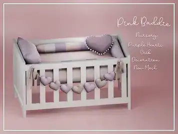 Nursery Purple Hearts Crib