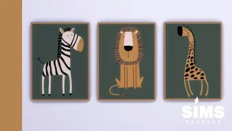 SIMS 4 - Safari Nursery Wall Art Prints