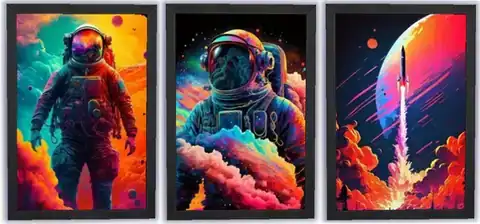 Colorful galaxy fantasy spaceman Art