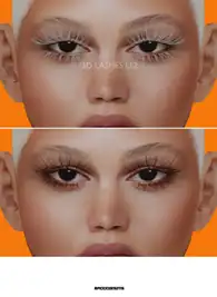Flutter Fantasy: BaddieSims L12 3D Lashes (Alpha Hair & CC Makeup)