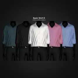 GorillaX3's Basic Shirt II (Male Tops,  T-Shirts, Clothing Sets, Alpha CC, Accessories)