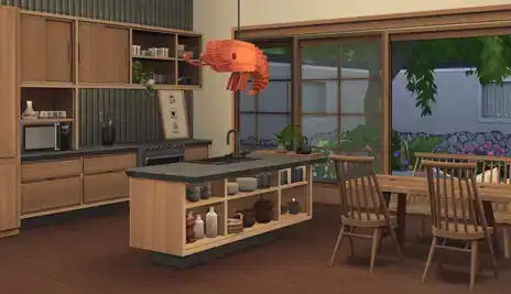 Kyoto Set Collection ( Spindle Chairs / Dining Table / Lantern / Kitchen Island / Sink ) [MM]