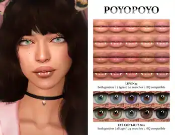 [poyopoyo] Makeup Set N16 \ Lips N22 (With fangs) \ Eye Contacts N12