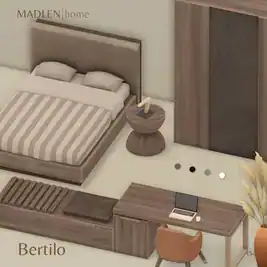Wooden Bedroom Set (Desk / Ottoman / Bed / Chair / Table / Dresser) [MM]
