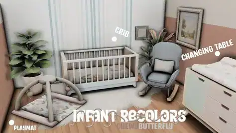 Infant Bedroom Items Recolor Set (Crib/ Changing Table/ Playmat) [MM]