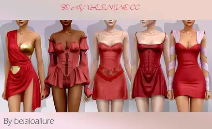 BelaoAllureValentine - Be My Valentine CC  Collection (Dresses, Clothing Sets, Alpha CC for Females)