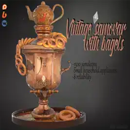 ☕Vintage samovar with bagels🥨